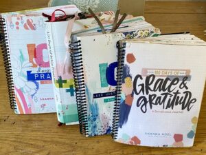 4 Completed 100 day projects with 2 journaling bibles
