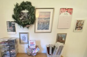 Spring Mood board gallery wall over a craft desk