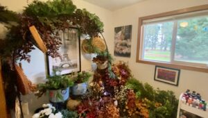 trellis with florals