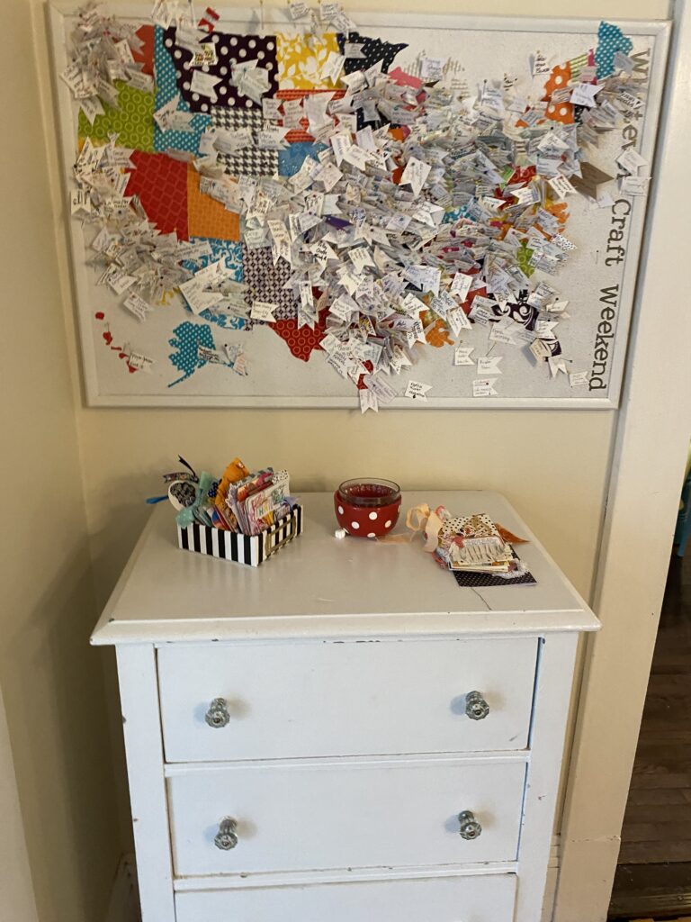 map of people who have visited the Rainbow House Craft Retreat 