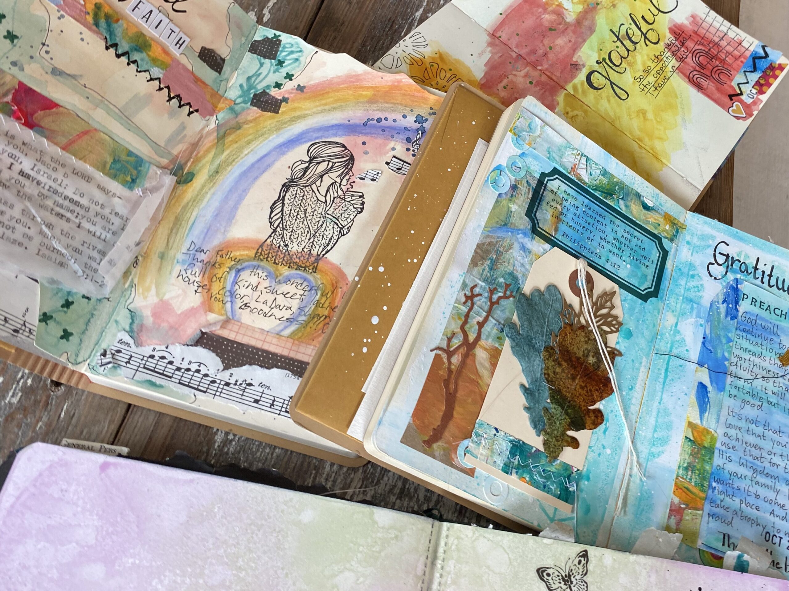 Journaling pages at the Rainbow House Craft Retreat 